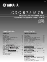 Yamaha CDC-575 - Owners Manual